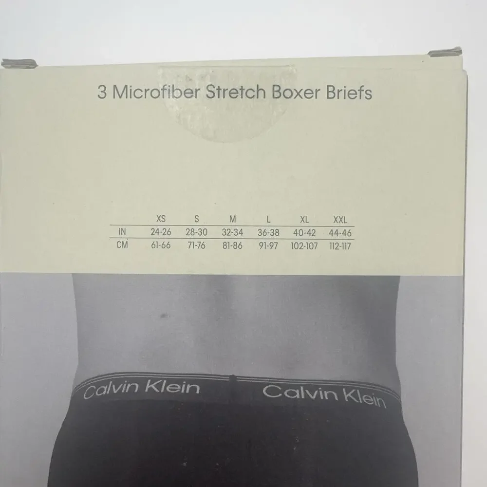 Calvin Klein Microfiber Stretch Boxer Brief Underwear Mens S Multicolor 3 Pack